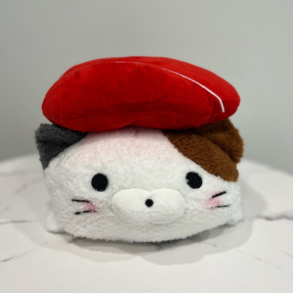 Takashoji Sushi Sashimi Cat Plush Cushion Pillow 15" NWT